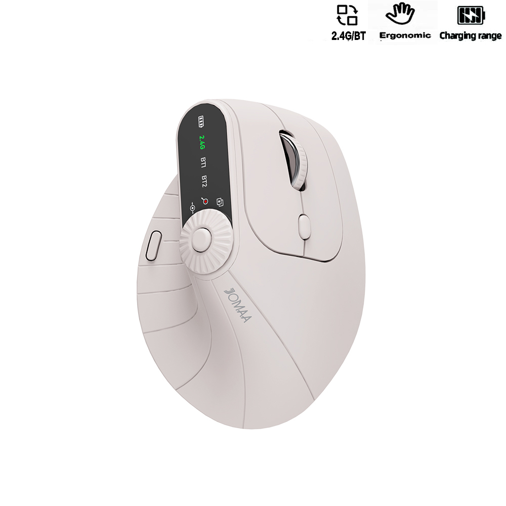 Jomaa BT5.0 Wireless Vertical Mouse With Function Adjustment Knob 8 Buttons Rechargeable Ergonomic Mice for Win/IOS/Android
