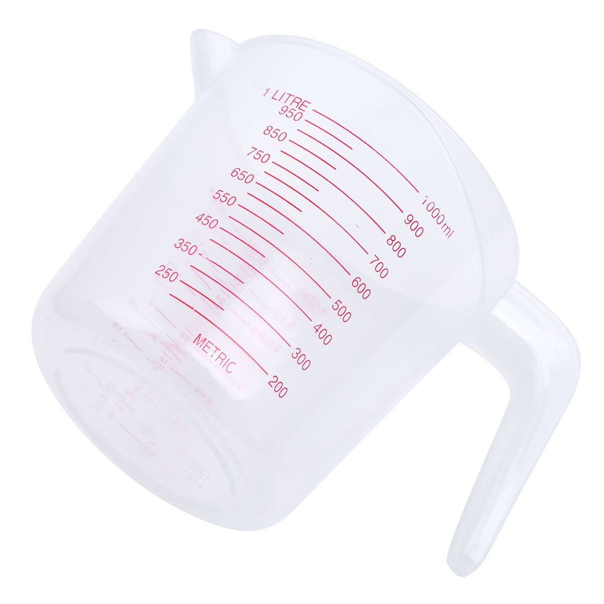 250/500/1000ml Kitchen Plastic Measuring Cup Heat-resistant Clear Scale Measure Jug with Angled Grip Spout Baking Measuring Tool