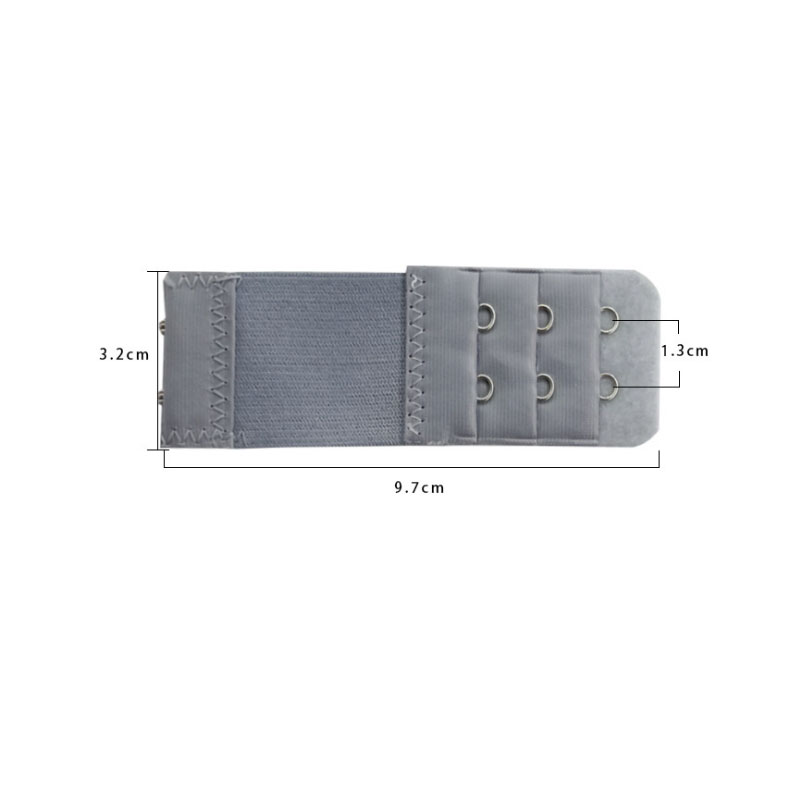 2 stuks verstelbare elastische bh-verlengband haaksluiting expander bh-verlenger 3 rijen 2 haken riemgesp ondergoed accessoires: Grijs