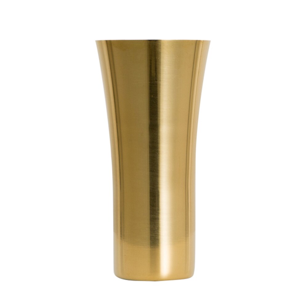 Nordic Style Copper-plated Golden Vase Stainless Steel Decorative Water Cup Flower Holder Vase Home Restaurant Decor: Golden