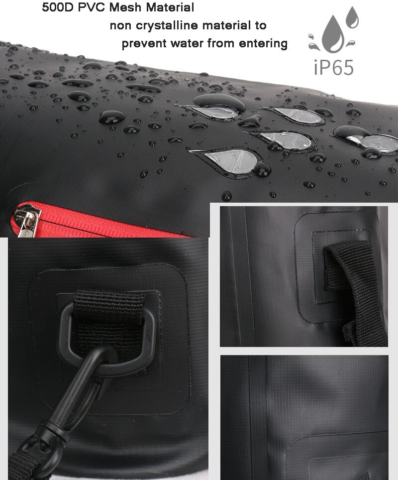 Bolsas secas para buceo IP65, 25/40L, gran tamaño, mochila Impermeable, equipo de Kayak de vela, bolsa seca de cubo plegable, Impermeable de PVC