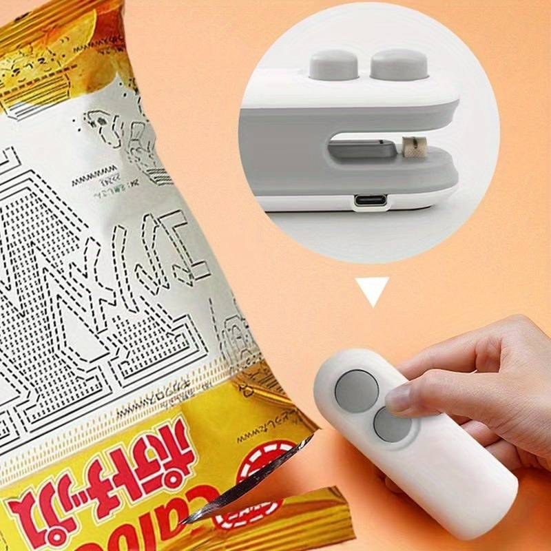 Mini scelleuse thermique Portable 2 en 1, pour collations, usage domestique, rechargeable, scelleuse sous vide, pour collations, sac en plastique