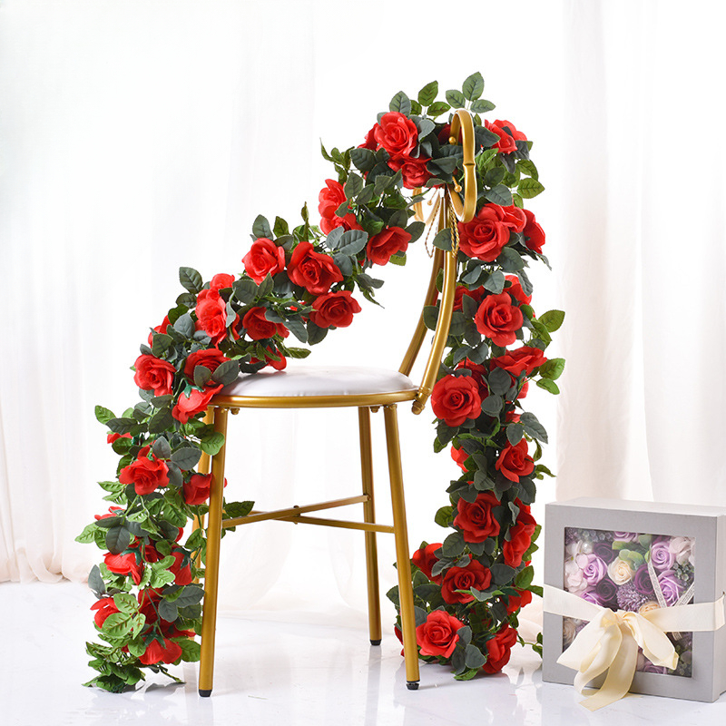Knstliche rosenranke, 16 bltenkpfe, lnge 220cm...  Grandado