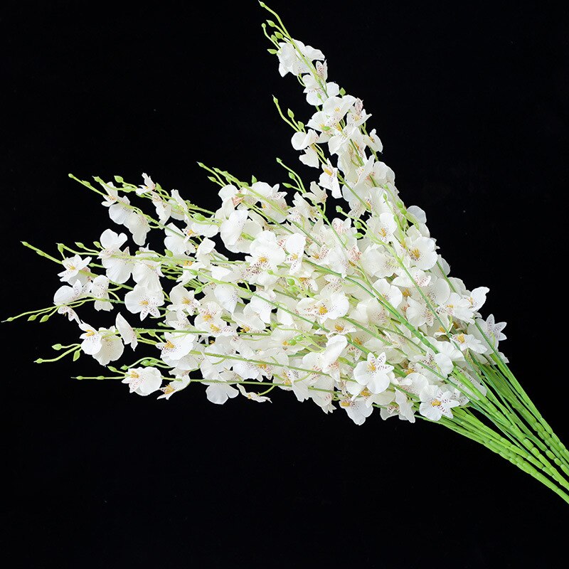 5- gaffel kunstig blomst dans-dame orkidé kunstig blomst bryllup hjem dekoration phalaenopsis buket silke blomst: K2