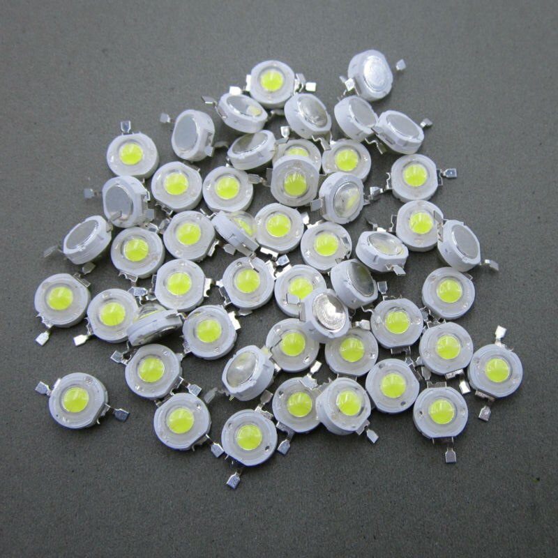 100 Uds 1W 3W LED LED de alta potencia blanco frío blanco Natural blanco cálido RGB rojo verde azul amarillo fuente de luz