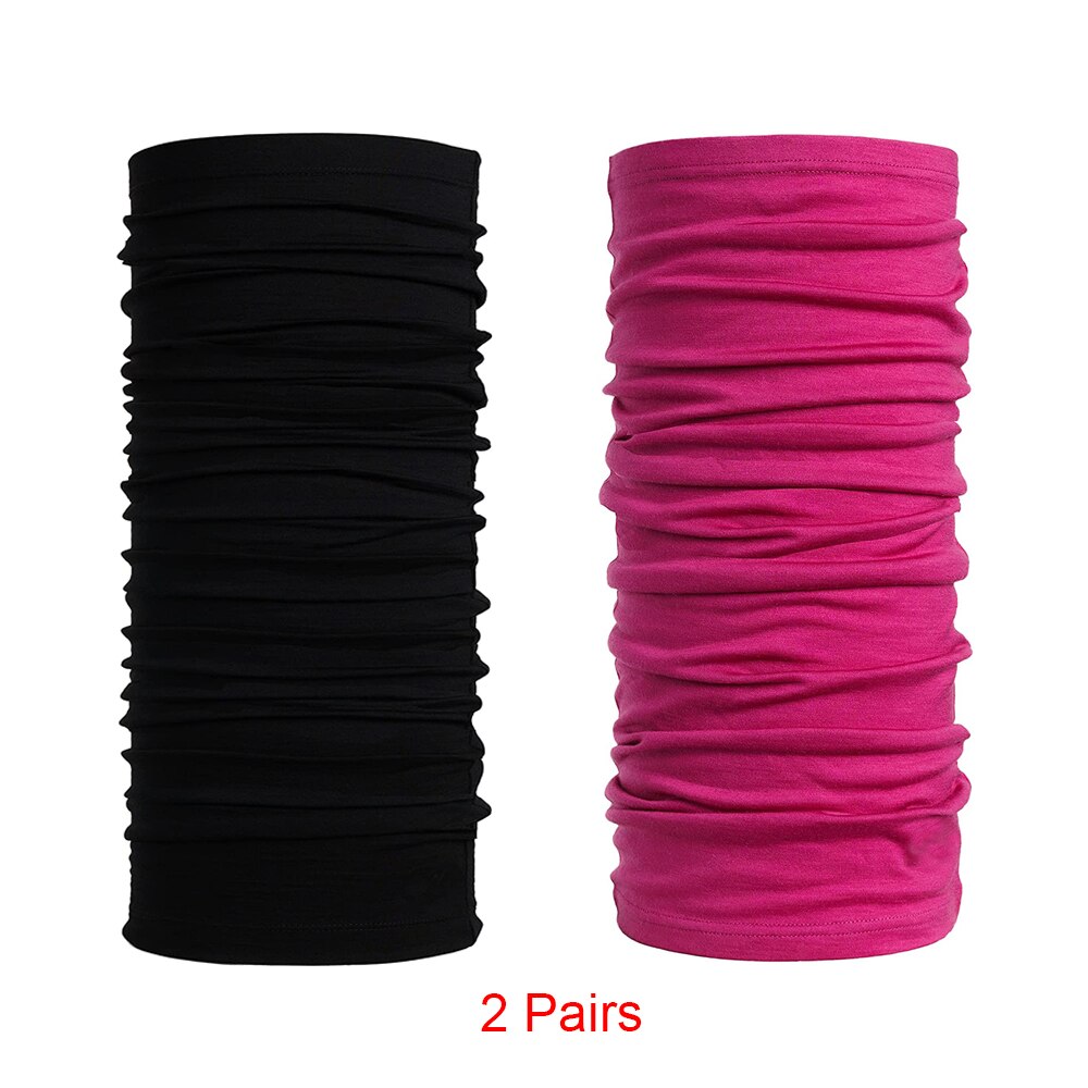 Adult 100% Merino Wool Neck Gaiter - Ski Face Mask Neck Warmer Ring Wrap for Men Lightweight 1 Layer Warm Cover &amp; Scarf 2-Pack: Pack B (2 Pairs)