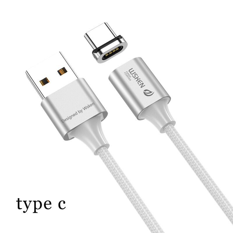 WSKEN X2 kabel magnetyczny mikro rodzaj usb C 3A szybkie ładowanie dla iPhone XS XR kabel robić ładowarki rodzaj-c USB-C robić Samsung S9 S8 adapter: rodzaj c kabel / 1 m