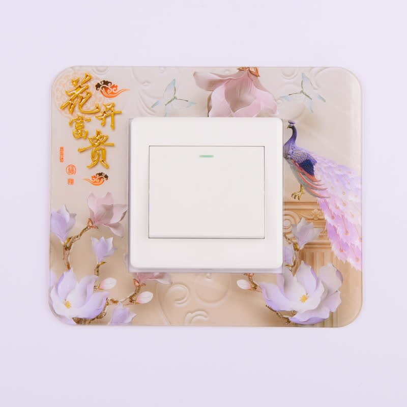 Traditional chinese style Acrylic Socket switch sticker Wall stickers Home decor Living room decoration Light switch cover plate: G