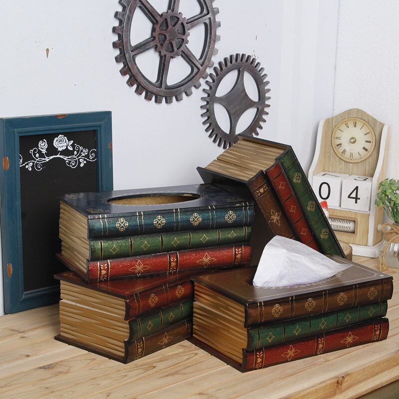Retro pompbox simulatie houten boek handbeschilderd boekvormig kunstpapier pompbox