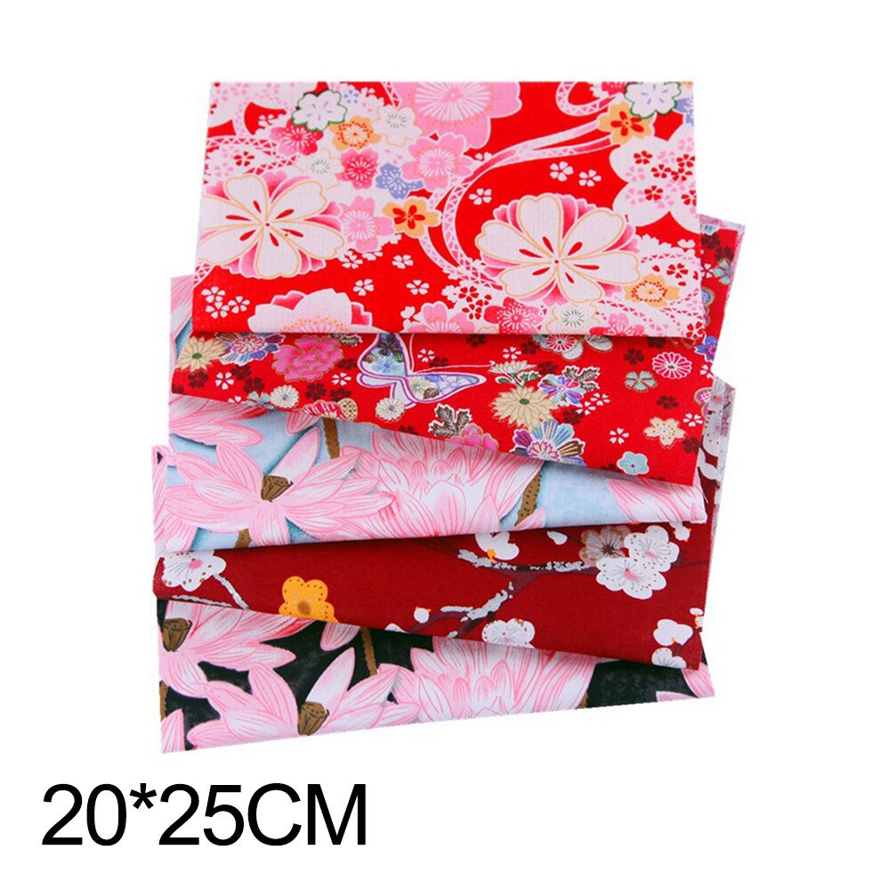 Japanischen Gedruckt Baumwolle Patchwork Tuch einstellen Bronzing NäHenne Quilten Stoffe Blumen- DIY Handgemachte Gesicht Maske Zubehör 20x25cm: 17  5Stck