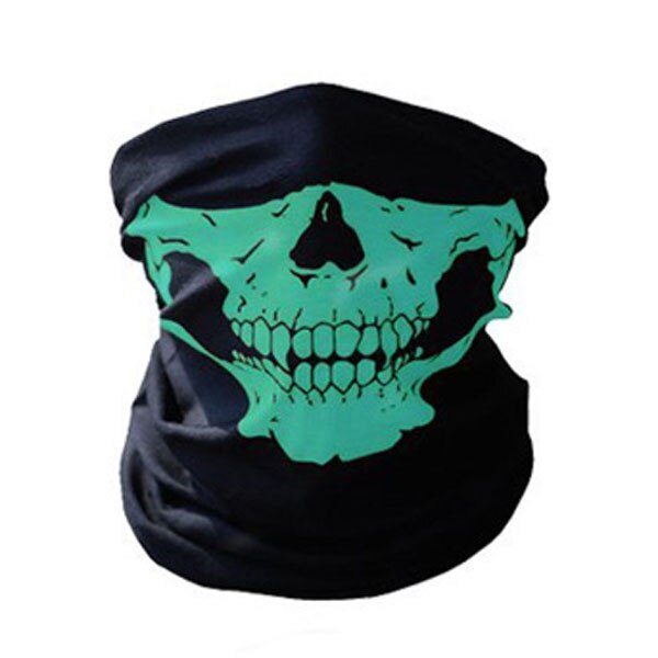 Magic Scarf Bandanas 24x48cm Multifunctional Riding Sunscreen Sport Towels Skeleton Skull Half Face Mask: Green