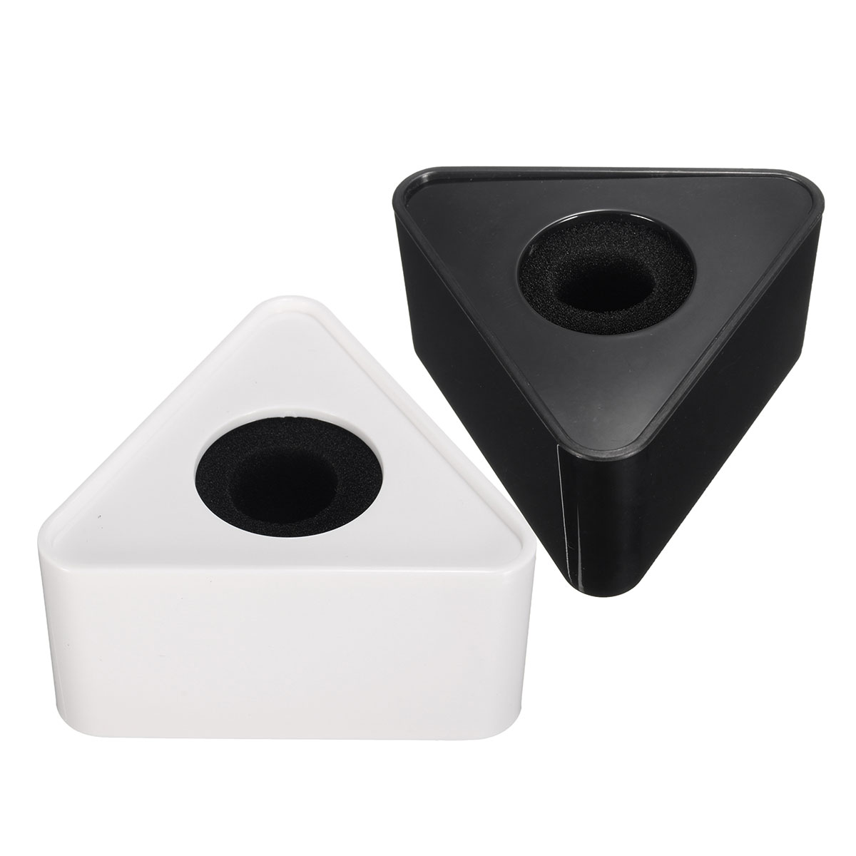 Black/White Diameter 39mm Mic Microphone Interview Triangular Logo Flag Station with Sponge