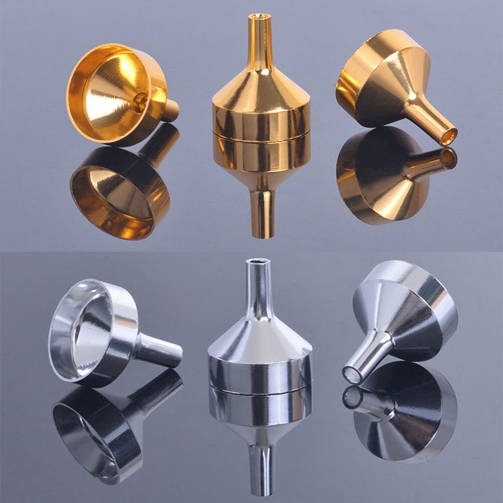 Aluminum Metal Tiny Small Funnel Pipette for Filling with Funnel Minature Funnel for Perfume Atomiser and Essential Oil