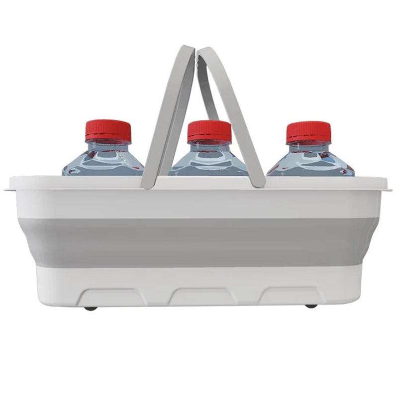 12L Opvouwbare Dweil Emmer Wasemmer Met Wielen 2 Handvatten Multifunctionele Rechthoekige Emmer Huisreiniging Accessoire