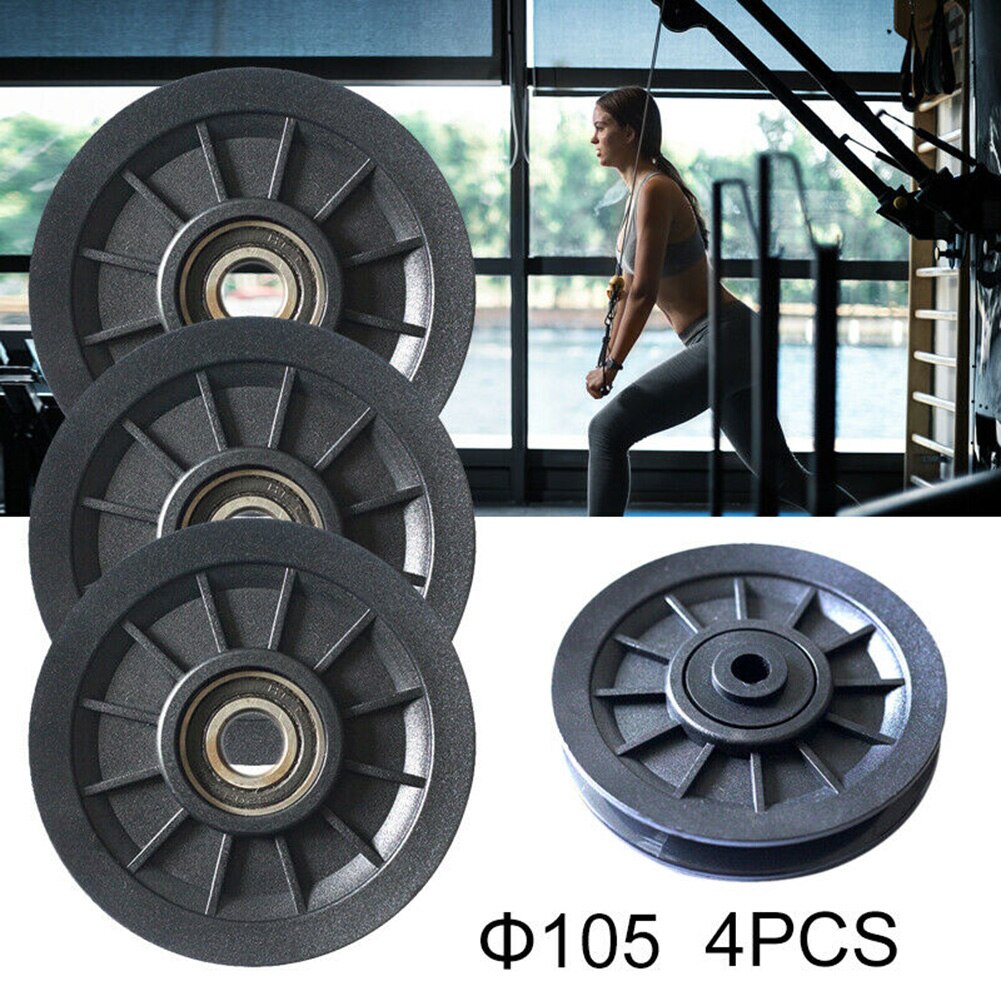 1pc/4 stk universalt bærende remskivehjul kabel maskine fitness gym udstyr del indvendigt fitness udstyr: Klar