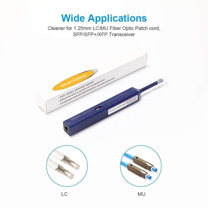 5 Stuks Een-Klik 1.25Mm Lc Mu Connectoren Fiber Optic Toolsfiber Optic Connector Cleaner Pen