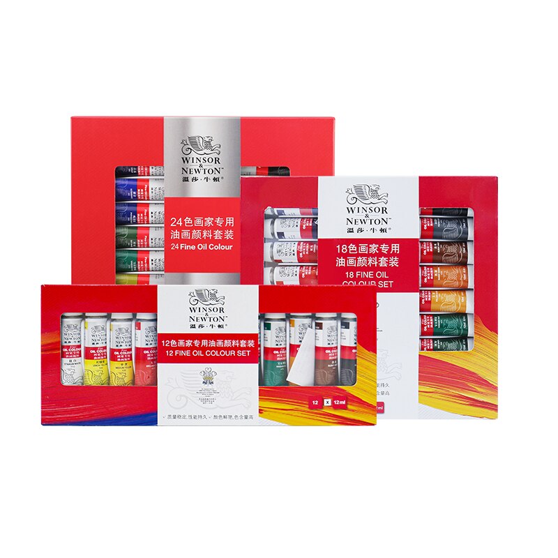 Winsor & Newton Aquarellen Acryl Olieverf Set 12/18/24/36 Kleuren 10Ml Tube Rijke Pigmenten Blijvende Voor Beginners Student