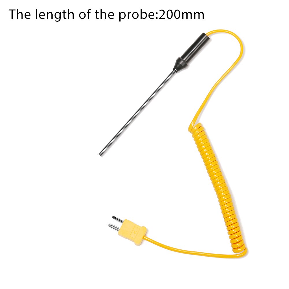 Sonda termopar tipo K, Sensor de temperatura de-50 °C a 100 °C, herramientas de medición con Cable de alambre, 150/200/300/500mm, 1 ud.: 200mm