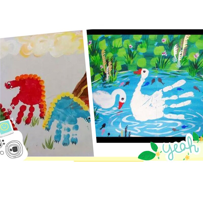 freundlicher Palmen Stempel Pad Finger Malerei Stempelkissen Kindergarten Malerei Graffiti Finger Farbe Waschbar