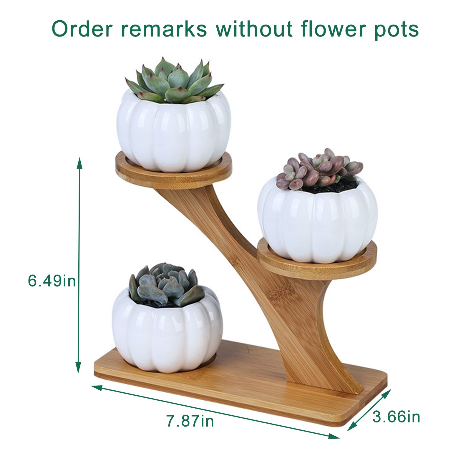 Unique Wood Shelving Bamboo Plant Stands Can Hold 3 Plant Pots Indoor Multi-Layer Flower Pot Stand Only Storage Racks Home Decor