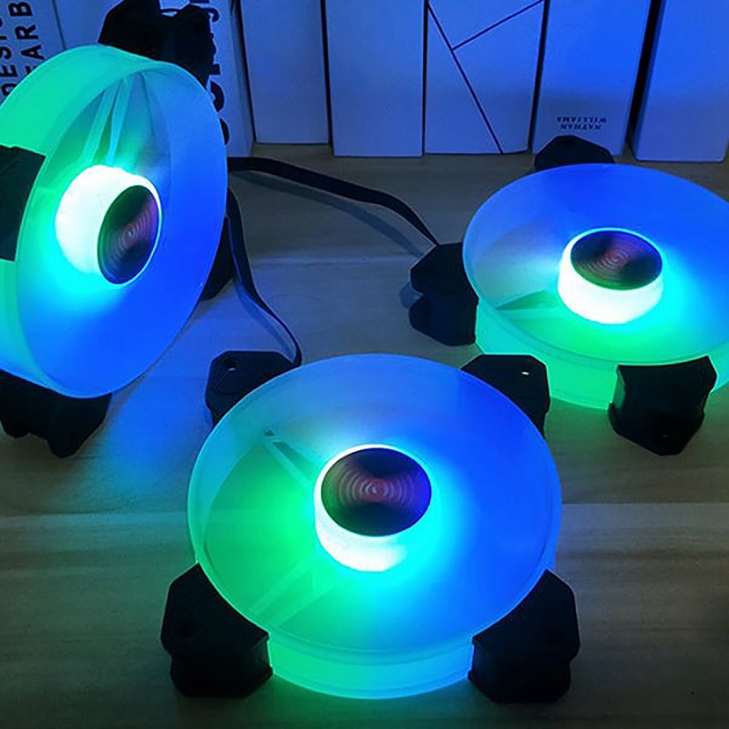 COOLMOON RGB Case Fan, RGB Adjustment 120mm Mute + Music Controller Desktop Computer Cooling Fan CPU Case Fan(6 Pcs)