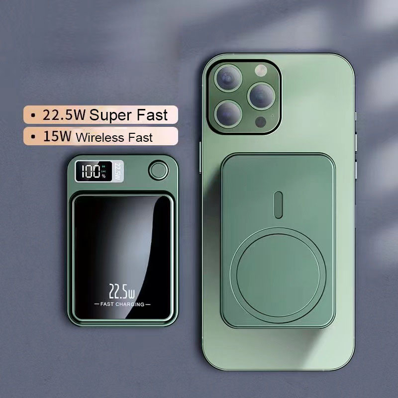 5000 22.5w pd 20w snabbladdningsbar powerbank med led-display, 15w powerbank för iphone, huawei, xiaomi