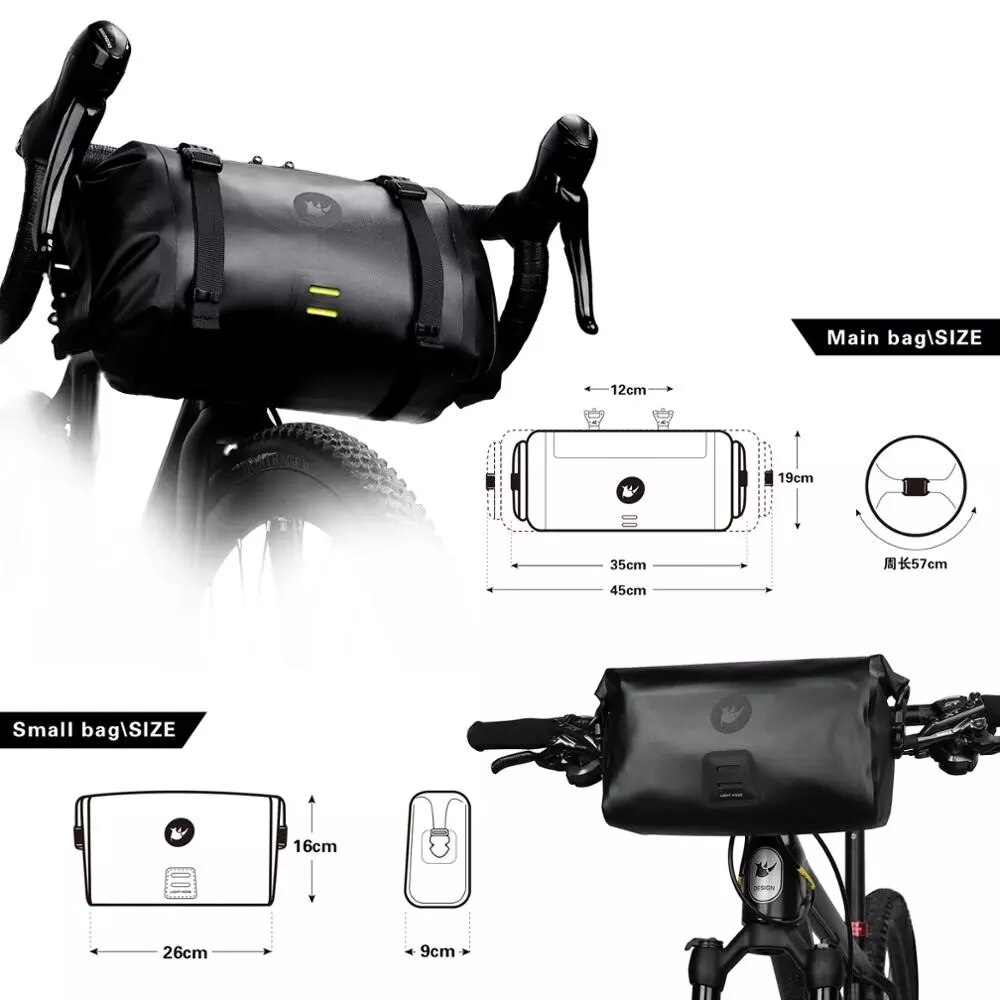 Rhinowalk Neue Fahrrad Tasche Wasserdichte Fahrrad Lenker Tasche Vorderseite Rahmen MTB Große Kapazität Lagerung Rucksack Radfahren Zubehör