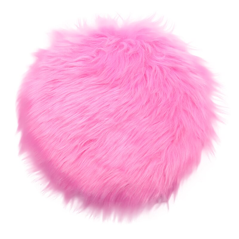 1 st enfärgad varm ull rund kudde pall pad förtjockning matstol stol kudde halksäker matta stol matta pad: Rosa