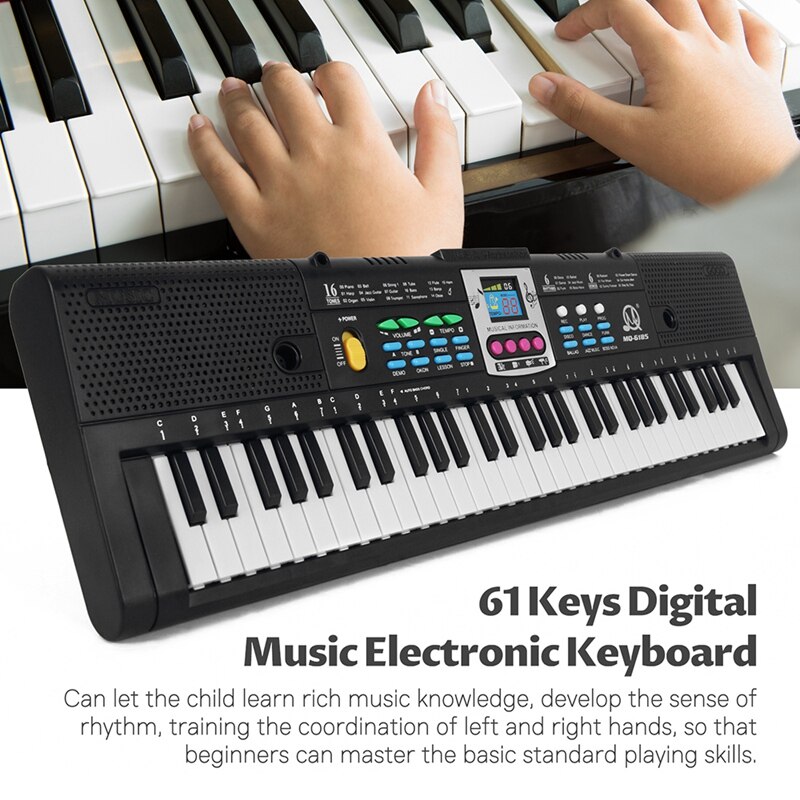 MQ 61 Keys Electronic Piano Digital Music Electronic Keyboard Musical Instrument with Microphone for Kids Beginners