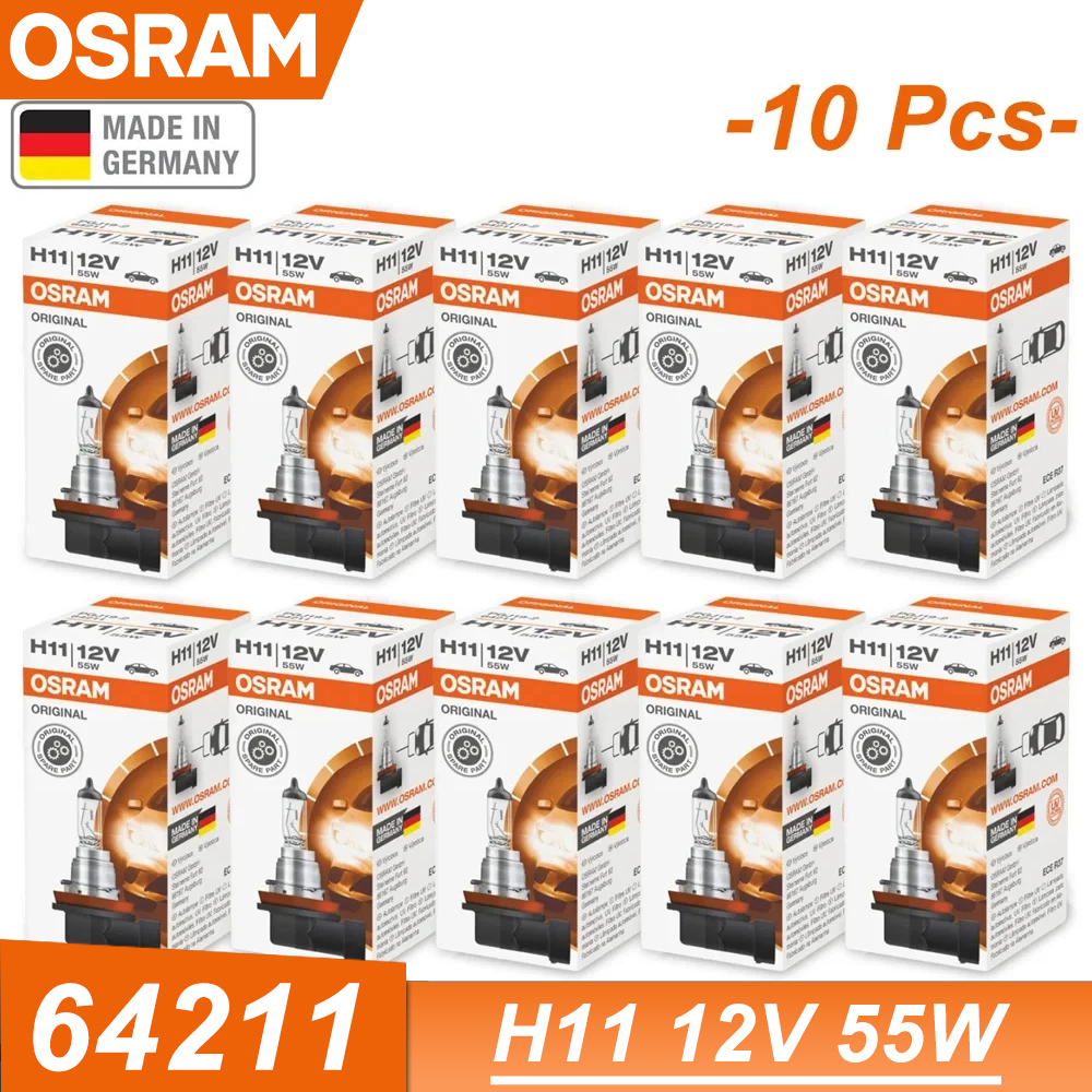 OSRAM Original H11 12V 55W 64211 PGJ19-2 ligne voiture halogène phare Auto ampoule 3200K lampe Standard OEM fabriqué en allemagne