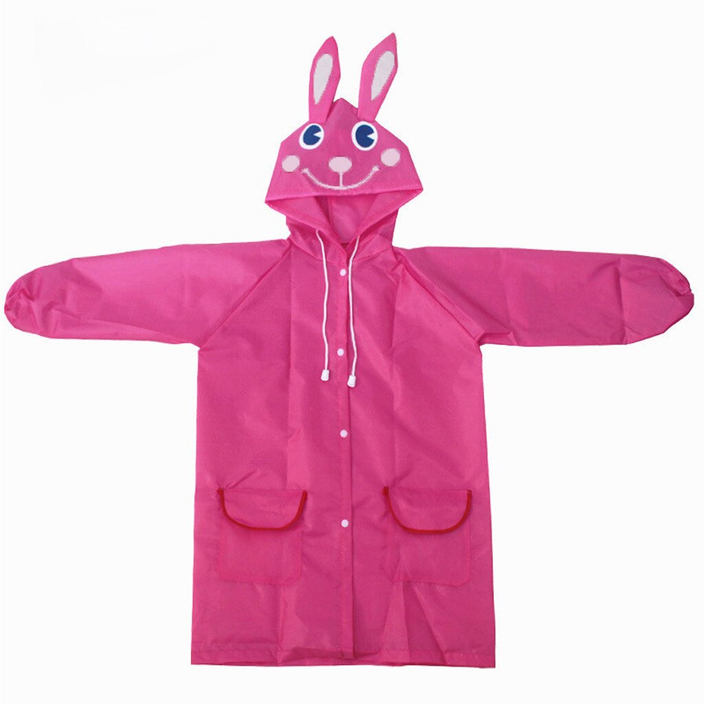 Baby boy baby girl coat children cartoon poncho waterproof polyester one-piece raincoat children raincoat: Pink