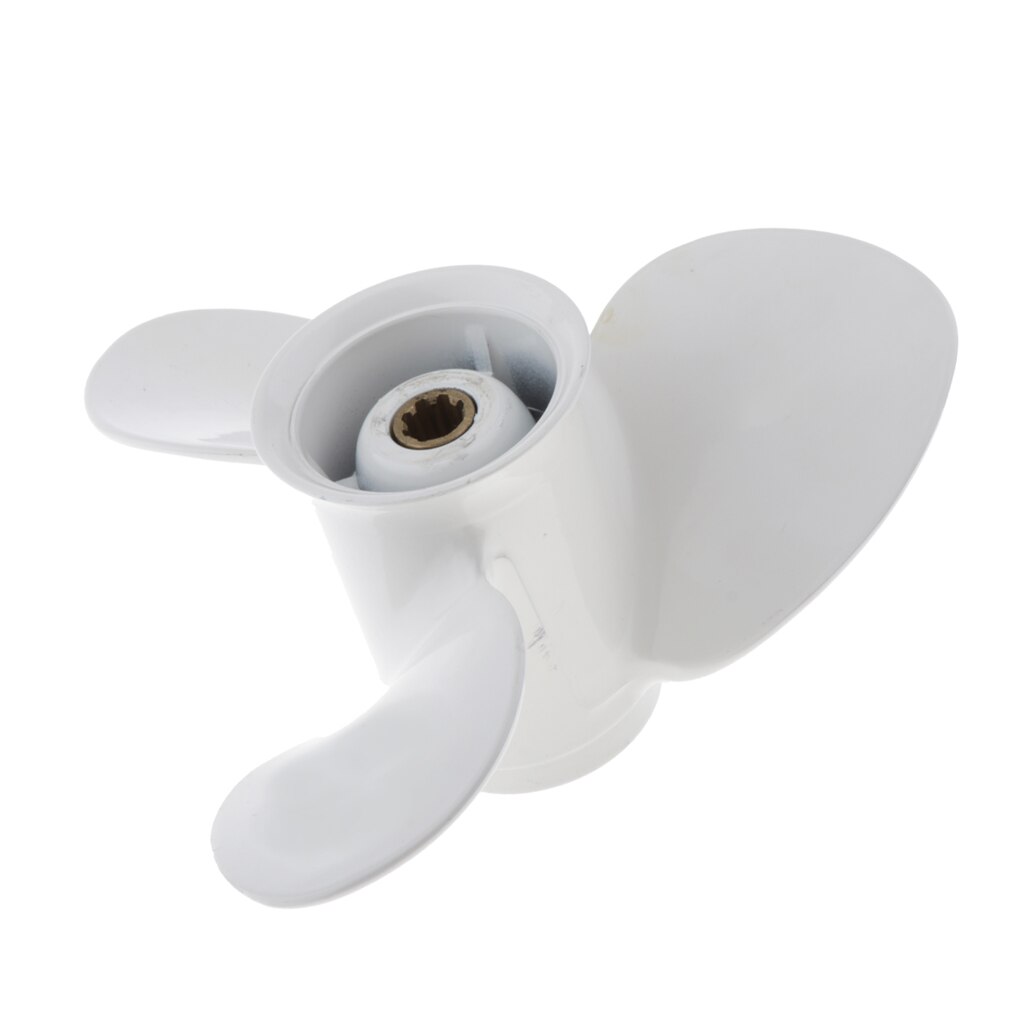 2 Stroke 3 Blade Prop Propeller for Inflatable Boat Kayak Canoe Fishing Dinghy Raft - Easy Installation - Select Sizes: 18 HP White