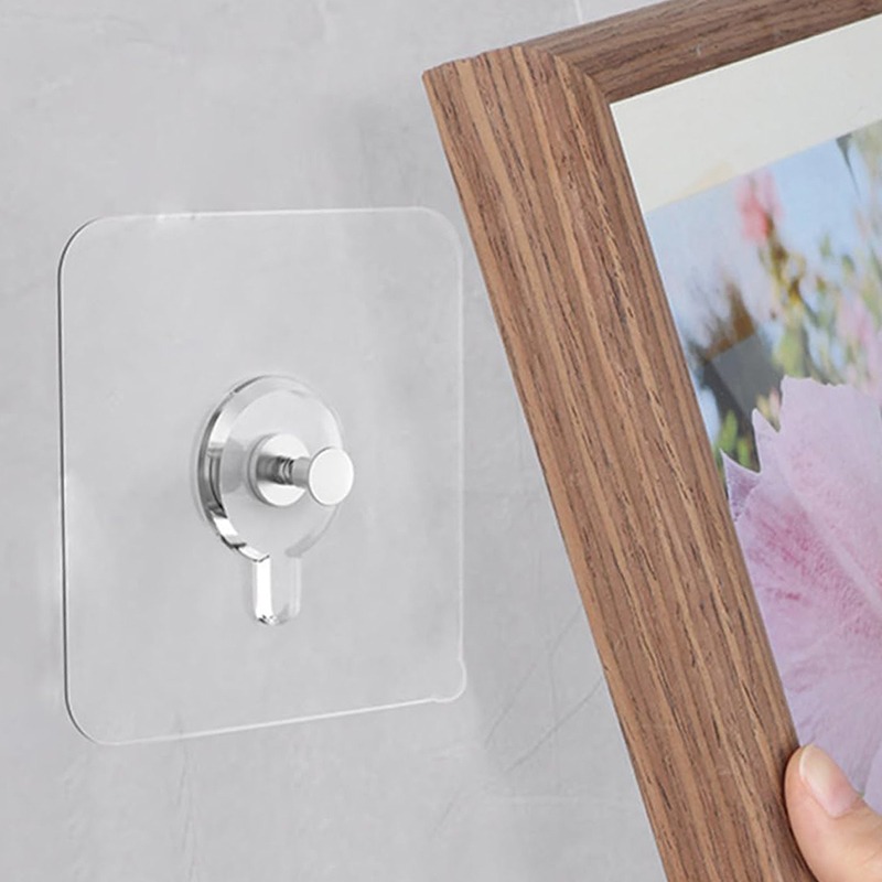 Ganchos adhesivos fuertes, soporte para marco de fotos, póster, reloj, sin ganchos de perforación, hogar, cocina, baño, colgador impermeable, ganchos de tornillo