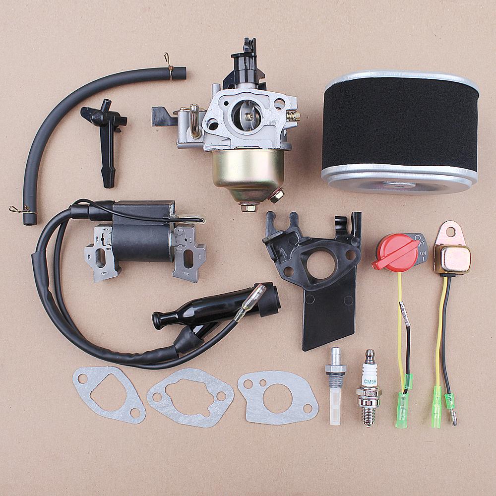 Carburetor Ignition Coil Spark Plug Air Filter Kit for Honda GX160 GX200 5.5HP Engine Carb Replacement Parts