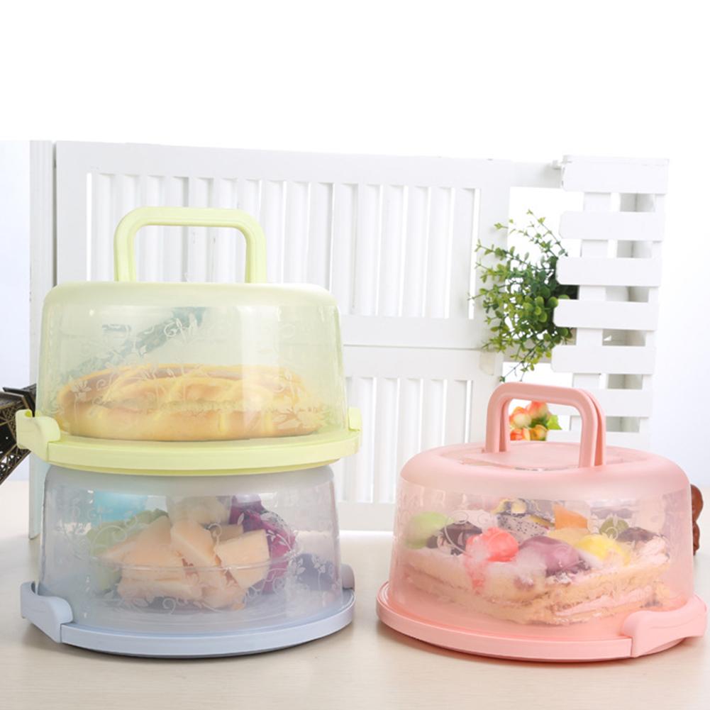 Portable Round Birthday Cake Dessert Fruit Storage Carrier Box Container Case