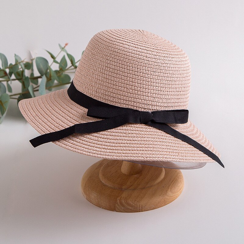 Sombrero de paja con lazo de encaje para mujer, gorra de Panamá, sombrero de playa, Chapeu, novedad de