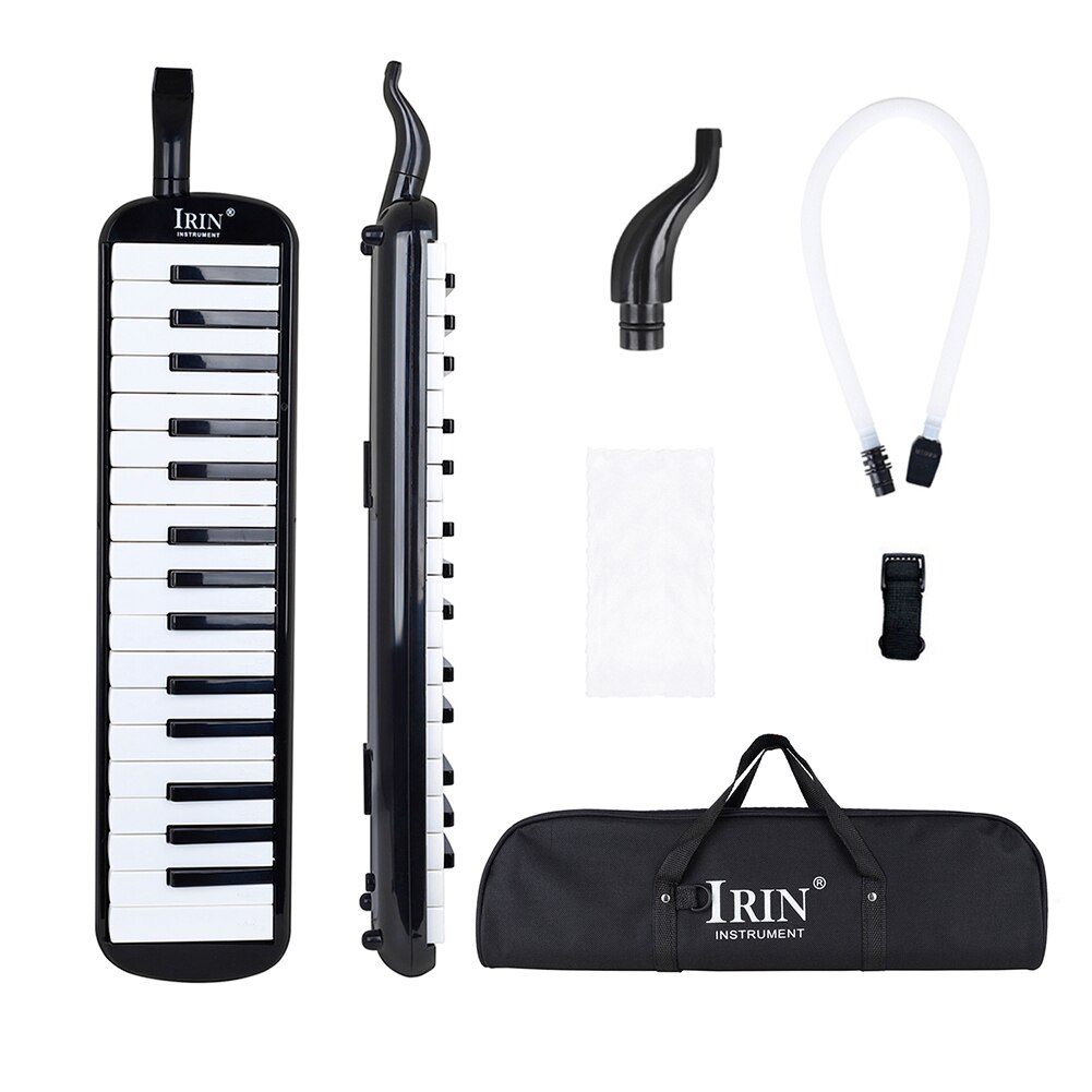 32 Keys Piano Melodica Set with Carrying Organizer Bag Beautiful Sound Melodic Musical Instruments: black