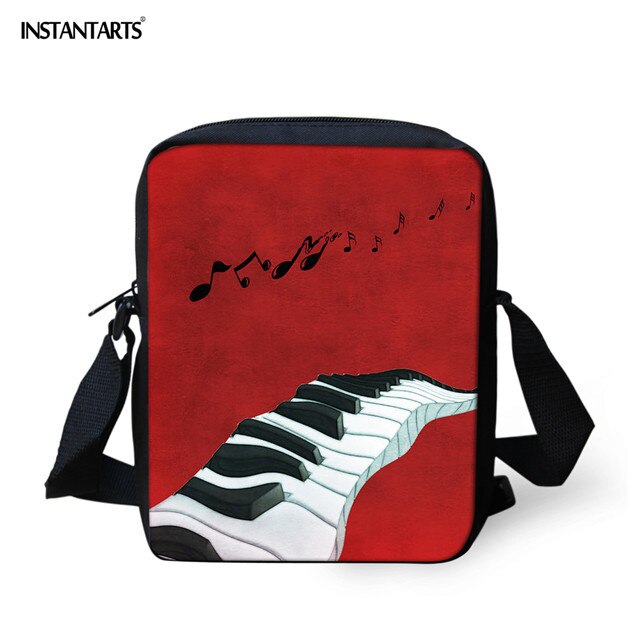 INSTANTARTS najnowsza muzyka kolorowa klawiatura pianina drukuj Mini Messenger torby studenci moda szkoła Bookbags Casual Crossbody Bag: HMC1362E