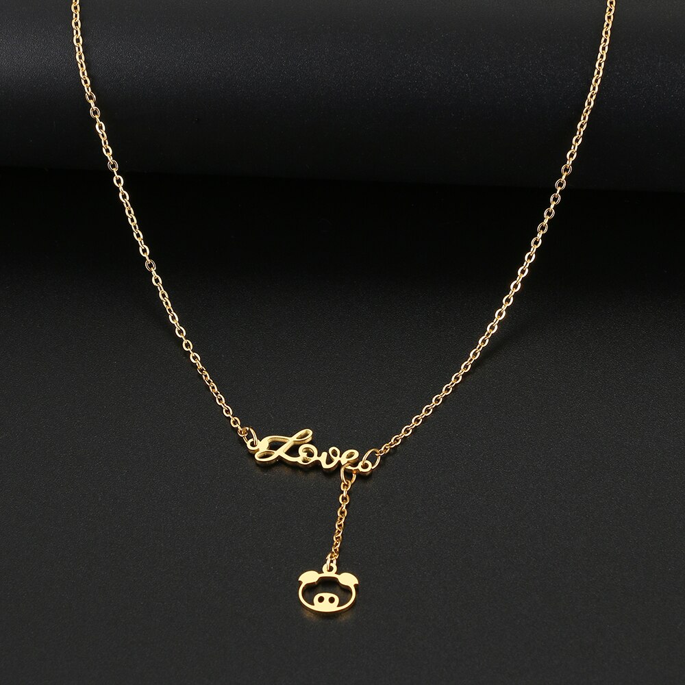 Collier Pendentif Cubes Haricots Pour Femme - Plaqué Acier Inoxydable, Chaîne Chaude, Neuf Avec étiquettes