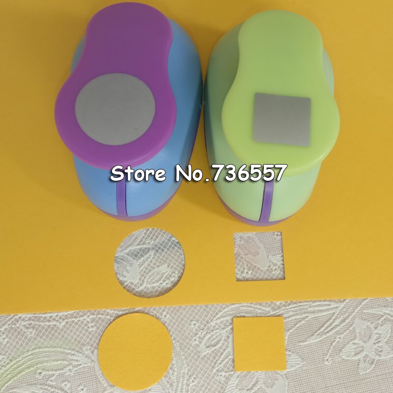 2pcs(2.5cm) circle and square shape craft punch set Punch Craft Scrapbooking school Paper Puncher eva hole punch