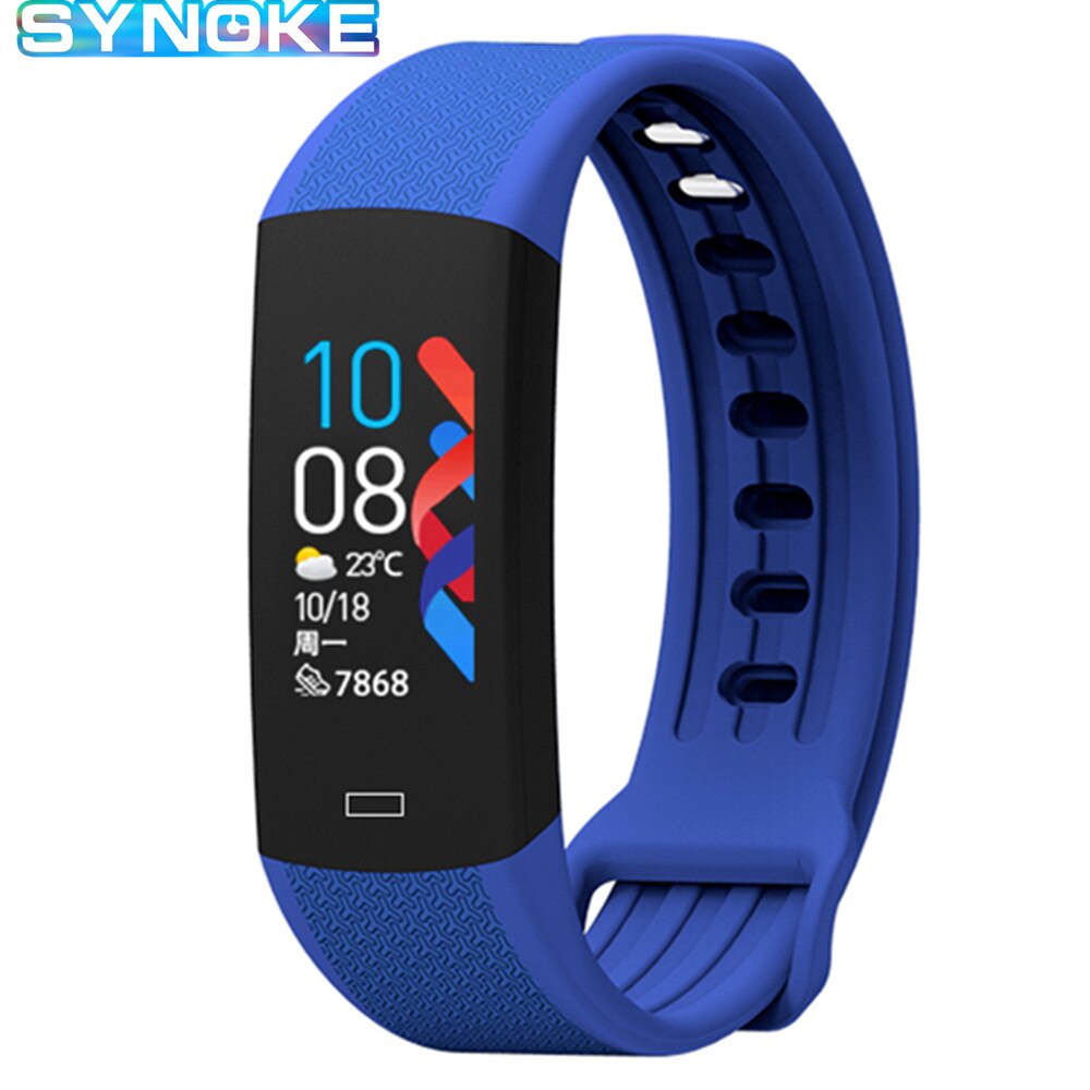 Smart Band Fitness Tracker Body Temperature Measurement Pedometer Sport Bracelet Heart Rate Blood Pressure Smart Bracelet: Blue