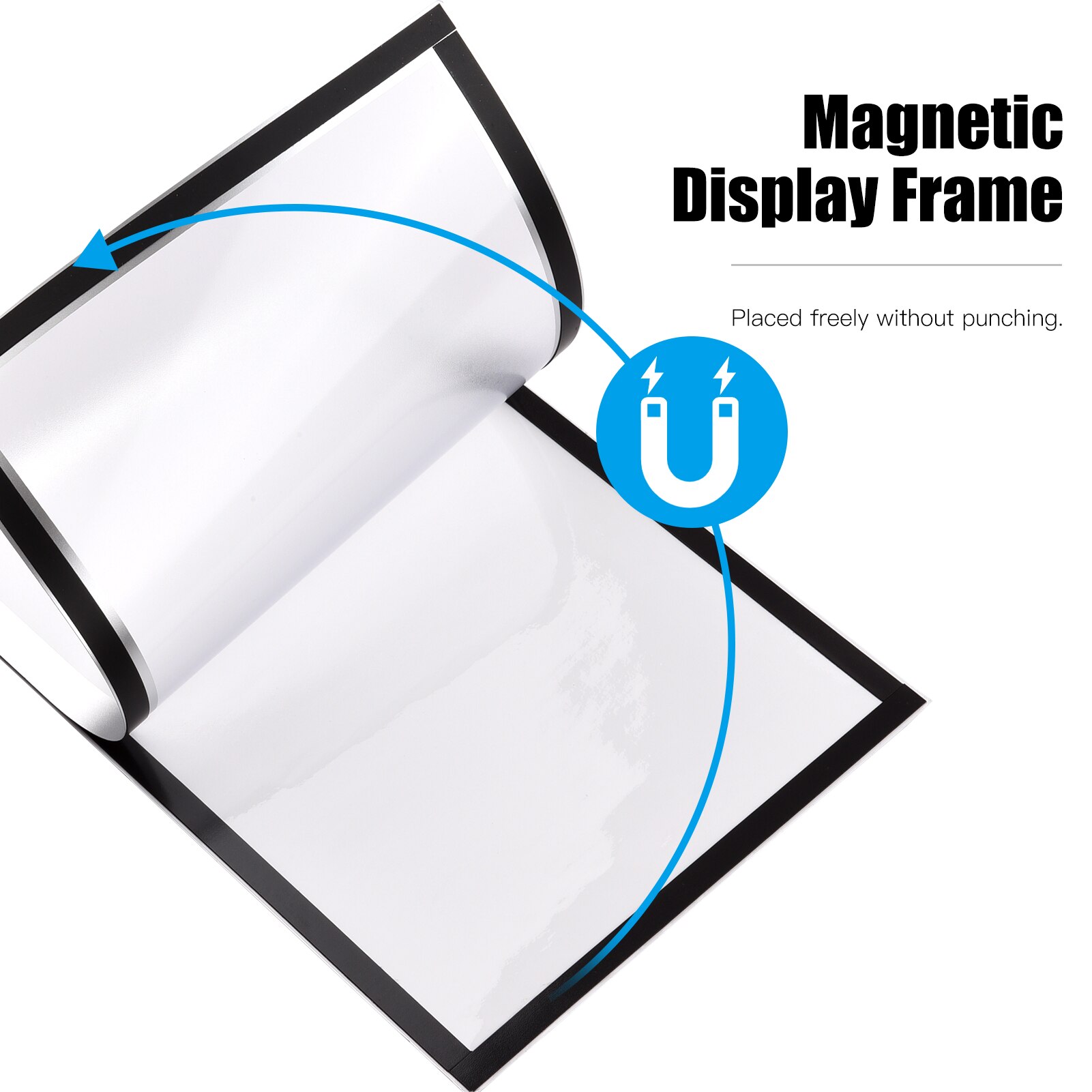 A4 Document Sign Holder Frosted Magnetic File Frame PVC Poster Picture Notice Display Frame for Whiteboard Fridge Cabinet Wall