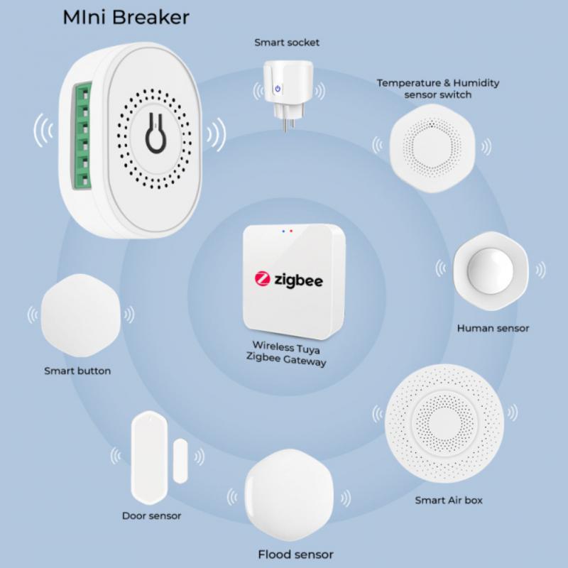 Interruptor inteligente Tuya Mini Zigbee, dispositivo de 16A, sin cable neutro, compatible con Control bidireccional, funciona con la aplicación Alexa, Google Home, Smart Life