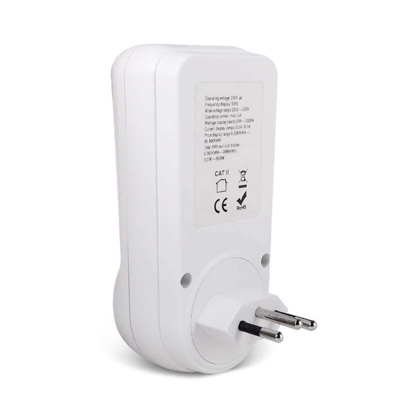 Electricity Usage Monitor Digital Wattmeter AC Power Meter 110V-230V Energy Meter Socket Power Monitor EU/US/UK/BR Plug