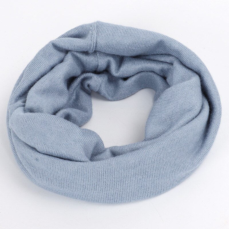 Winter Luxury Cashmere Ladies Scarf Women Solid Color Neck Warmer Ring Scarf Wool Scarves Kerchief Comfortable: Sky-blue