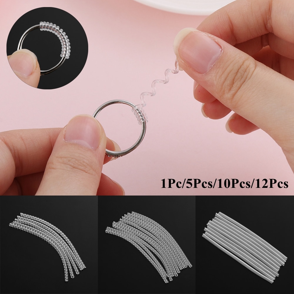 1/5/10/12 Pcs Invisible Transparent Spirale Ring Größe Teller Shell Harte Schutz Spanner Minderer Größenänderung Werkzeuge Schmuck teile