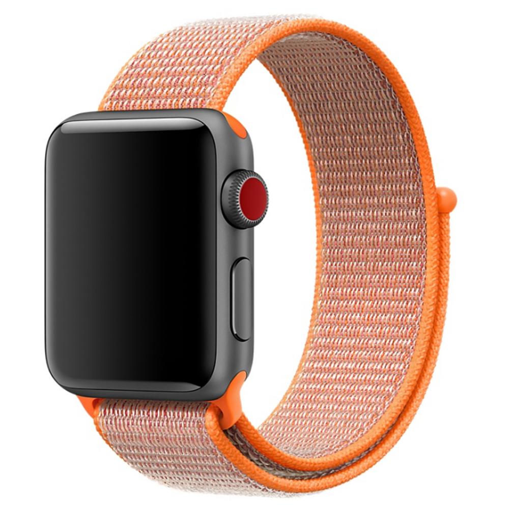 Adjustable Velcro Nylon Sports Band Strap For A pple Watch 38/40/42mm/44mm i-Watch Series 5 4 3 2 1,Note me the Size when Buy!: Orange