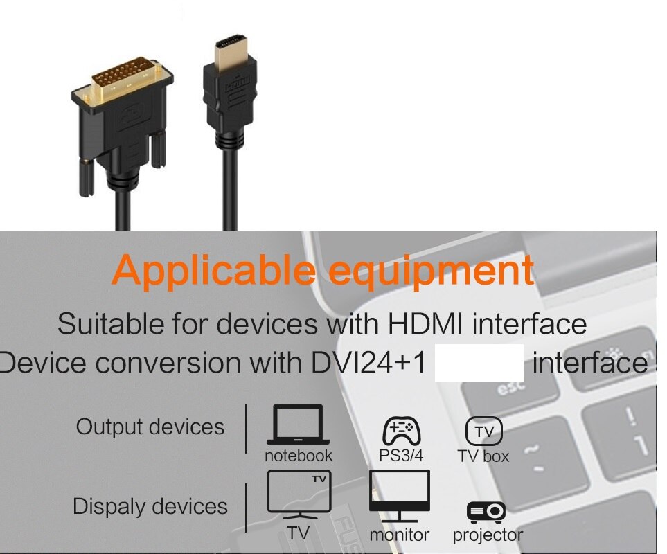1m 1.5m 2m 3m 5m HDMI-compatible to DVI DVI-D cable 24+1 pin adapter cables 1080p for LCD DVD HDTV XBOX PS3 High speed cable