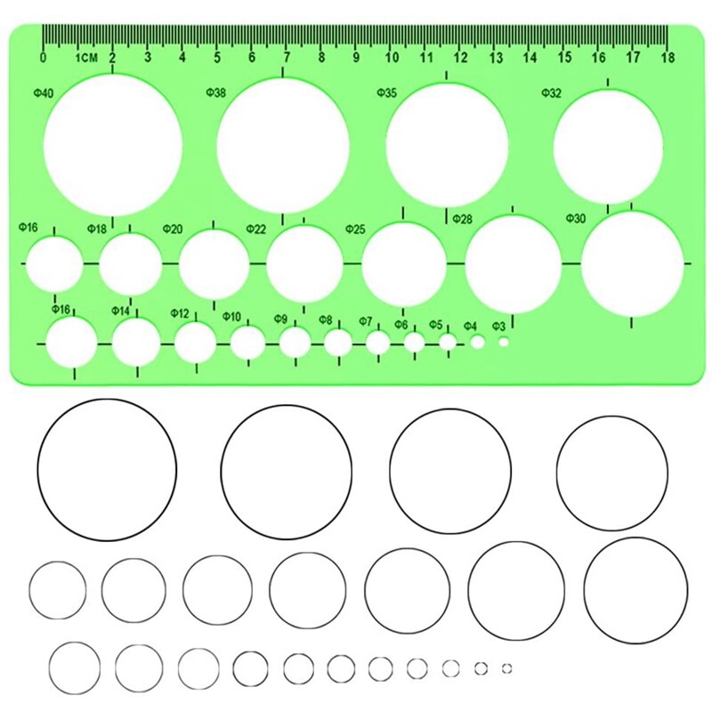 -4 Pack Measuring Template Ruler Geometric Ruler Template for Office and School, Building Formwork,Drawing Templates