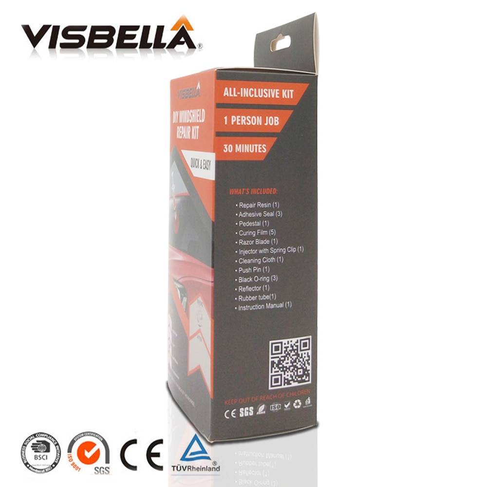 VISBELLA DIY Windshield Repair Kit Auto Windscreen Glass Windshield Scratch Crack Restore Tools Car Care Repair Kit with cloth
